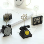 Place Card Holder Cute Shape Retro Wood Table Picture Holder Card Holder Memo Clip Holder for Home and Office Camera