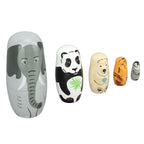 Wooden Animal Nesting Dolls Handcrafted 5 Layer Cute Painted Russian Nesting Dolls Toy Gift for Girls Boys Birthday