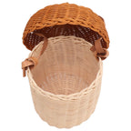 Kids Rattan Storage Basket Hand Woven Decorative Acorn Shaped Basket Bag for Boys Girls Photography Props Large Handbag
