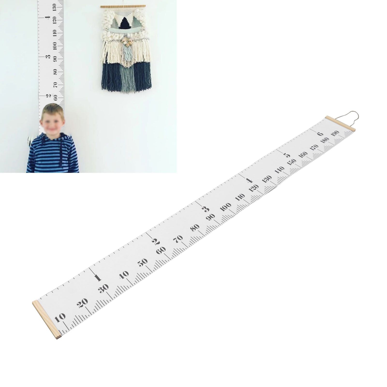 Kids Growth Chart Accurate Baby Height Growth Chart Ruler Removable Canvas Wall Hanging Measurement Chart for Home Classic White