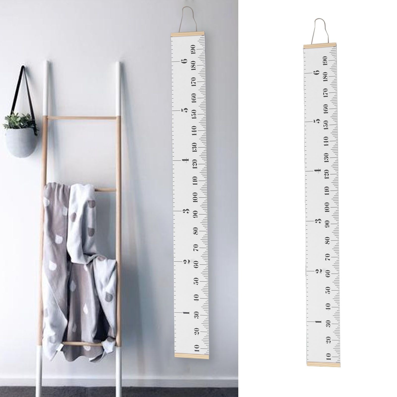 Kids Growth Chart Accurate Baby Height Growth Chart Ruler Removable Canvas Wall Hanging Measurement Chart for Home Classic White