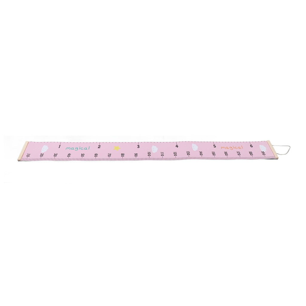 Kids Growth Chart Accurate Baby Height Growth Chart Ruler Removable Canvas Wall Hanging Measurement Chart for Home Pink Cloud