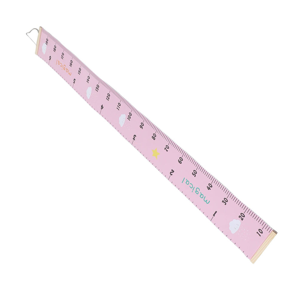 Kids Growth Chart Accurate Baby Height Growth Chart Ruler Removable Canvas Wall Hanging Measurement Chart for Home Pink Cloud