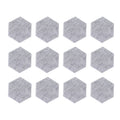 12PCS Hexagon Acoustic Panels High Density Sound Absorbing Panels Sound Proof Beveled Edge Wall Panels 14x12x7cm Light Gray