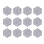 12PCS Hexagon Acoustic Panels High Density Sound Absorbing Panels Sound Proof Beveled Edge Wall Panels 14x12x7cm Light Gray