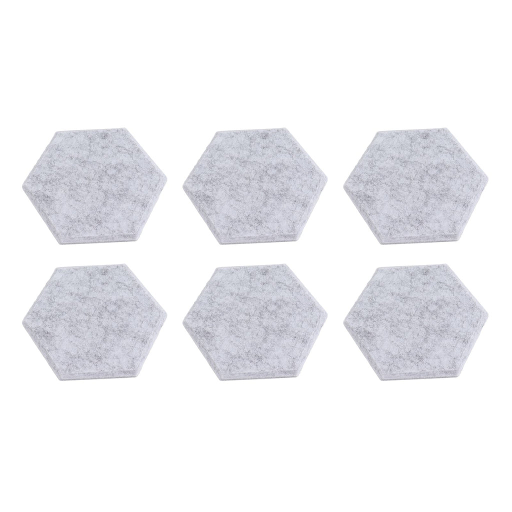 12PCS Hexagon Acoustic Panels High Density Sound Absorbing Panels Sound Proof Beveled Edge Wall Panels 14x12x7cm Light Gray