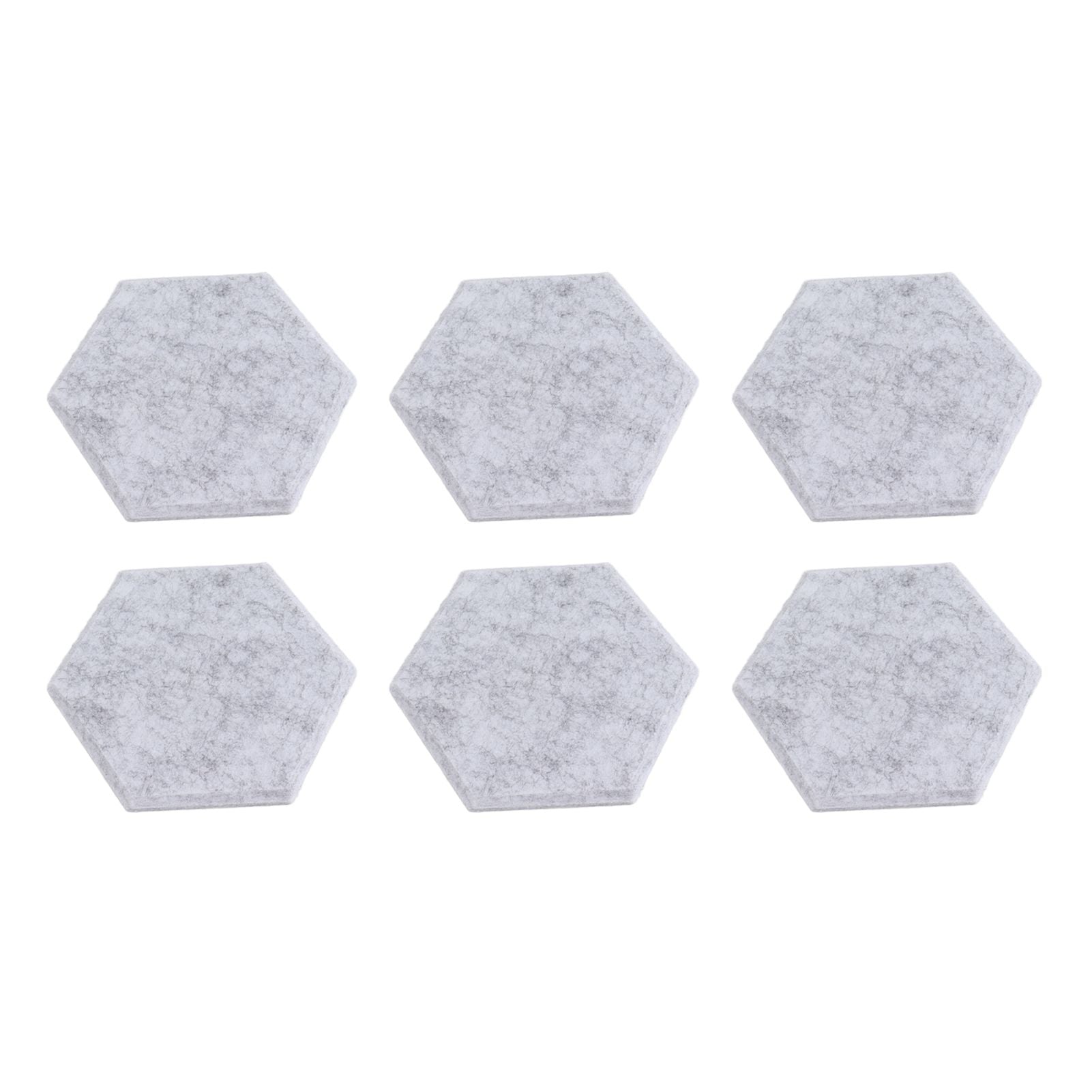 12PCS Hexagon Acoustic Panels High Density Sound Absorbing Panels Sound Proof Beveled Edge Wall Panels 14x12x7cm Light Gray