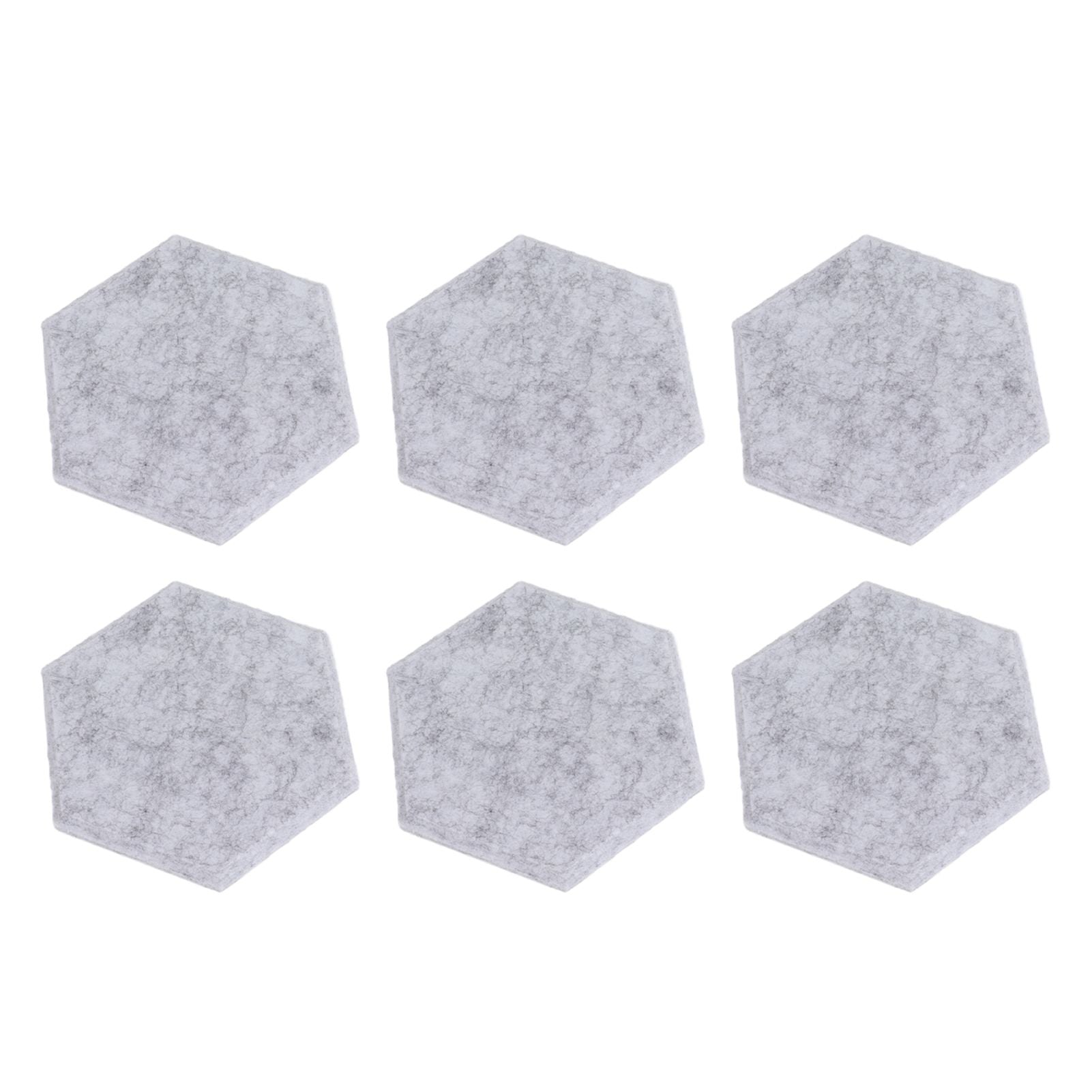 12PCS Hexagon Acoustic Panels High Density Sound Absorbing Panels Sound Proof Beveled Edge Wall Panels 14x12x7cm Light Gray