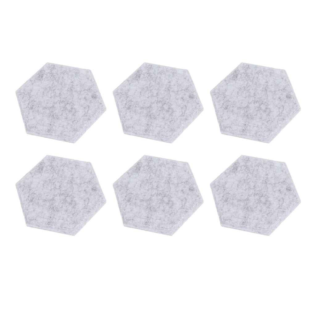 12PCS Hexagon Acoustic Panels High Density Sound Absorbing Panels Sound Proof Beveled Edge Wall Panels 14x12x7cm Light Gray