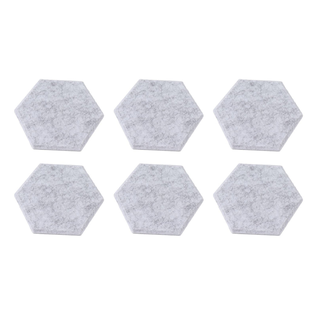 12PCS Hexagon Acoustic Panels High Density Sound Absorbing Panels Sound Proof Beveled Edge Wall Panels 14x12x7cm Light Gray