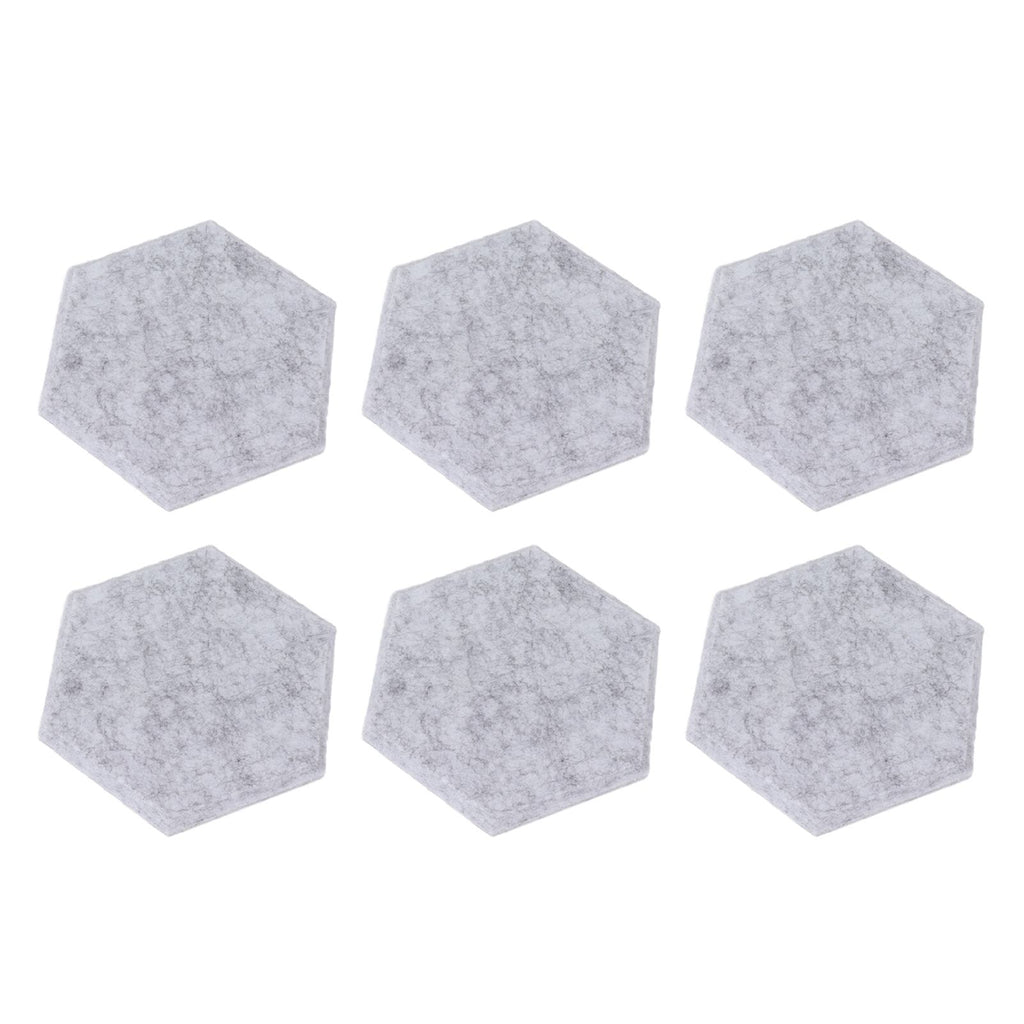 12PCS Hexagon Acoustic Panels High Density Sound Absorbing Panels Sound Proof Beveled Edge Wall Panels 14x12x7cm Light Gray