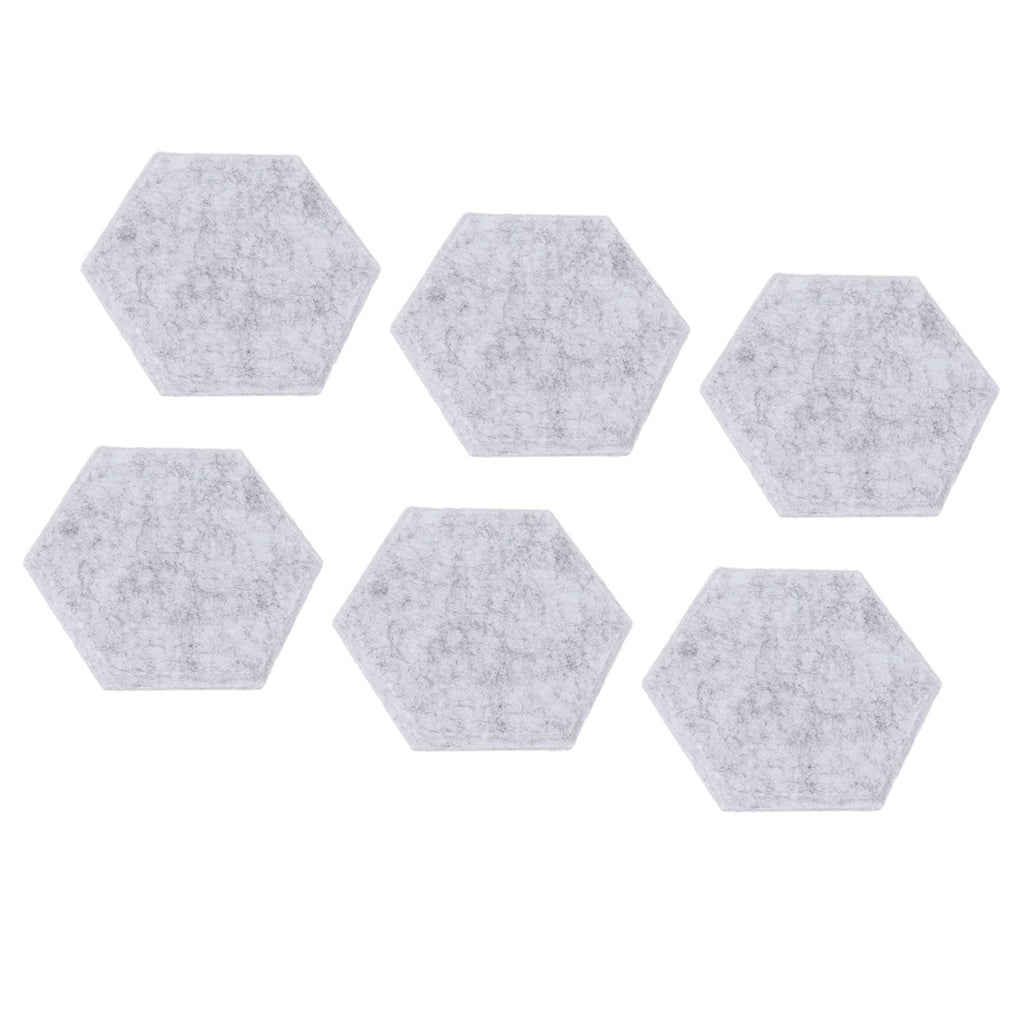 12PCS Hexagon Acoustic Panels High Density Sound Absorbing Panels Sound Proof Beveled Edge Wall Panels 14x12x7cm Light Gray