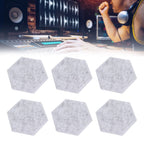 12PCS Hexagon Acoustic Panels High Density Sound Absorbing Panels Sound Proof Beveled Edge Wall Panels 14x12x7cm Light Gray