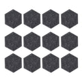 12PCS Hexagon Acoustic Panels High Density Sound Absorbing Panels Sound Proof Beveled Edge Wall Panels 14x12x7cm Dark Gray