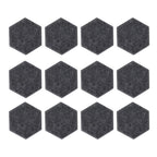 12PCS Hexagon Acoustic Panels High Density Sound Absorbing Panels Sound Proof Beveled Edge Wall Panels 14x12x7cm Dark Gray