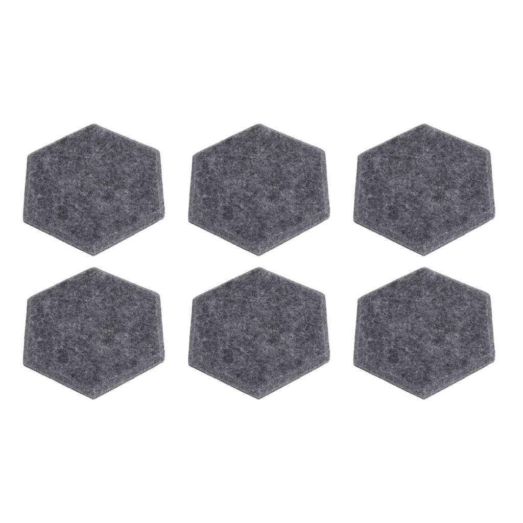 12PCS Hexagon Acoustic Panels High Density Sound Absorbing Panels Sound Proof Beveled Edge Wall Panels 14x12x7cm Dark Gray
