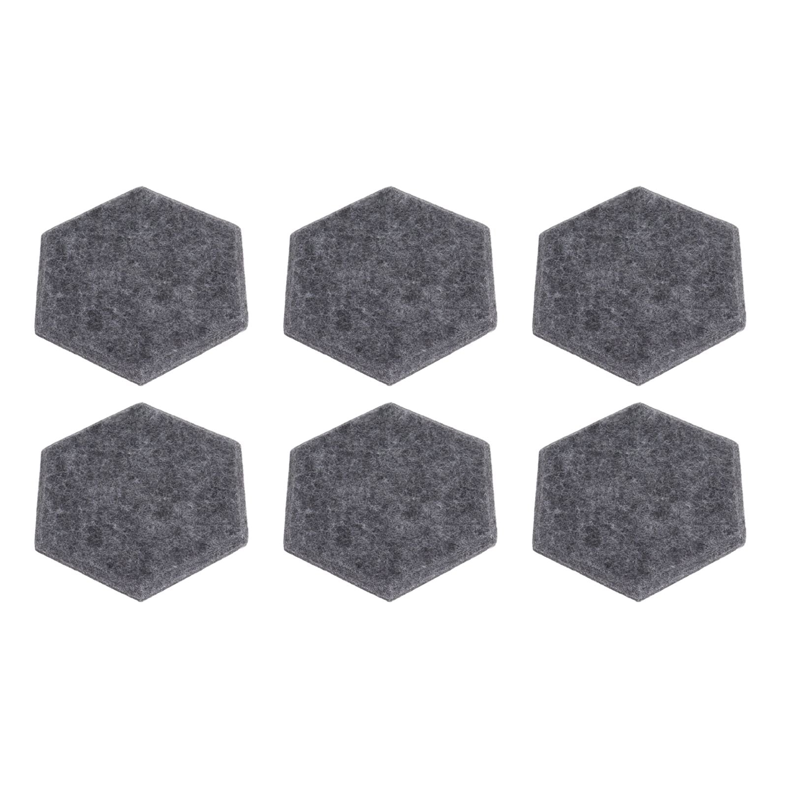 12PCS Hexagon Acoustic Panels High Density Sound Absorbing Panels Sound Proof Beveled Edge Wall Panels 14x12x7cm Dark Gray