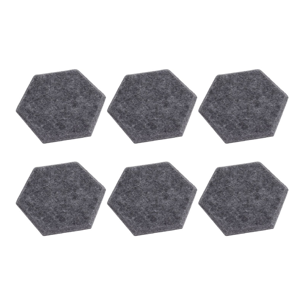 12PCS Hexagon Acoustic Panels High Density Sound Absorbing Panels Sound Proof Beveled Edge Wall Panels 14x12x7cm Dark Gray
