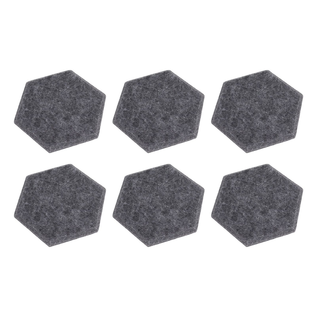 12PCS Hexagon Acoustic Panels High Density Sound Absorbing Panels Sound Proof Beveled Edge Wall Panels 14x12x7cm Dark Gray