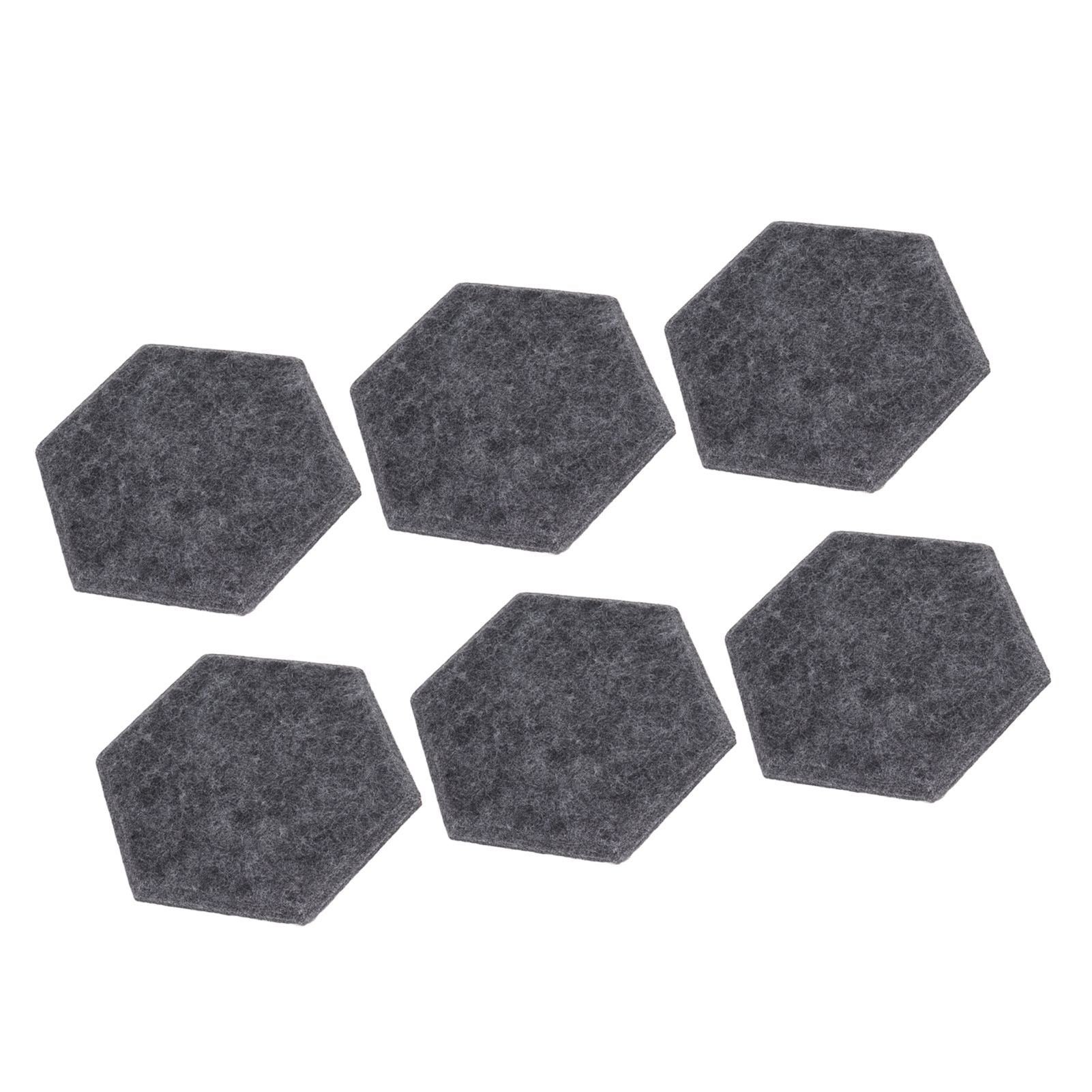 12PCS Hexagon Acoustic Panels High Density Sound Absorbing Panels Sound Proof Beveled Edge Wall Panels 14x12x7cm Dark Gray