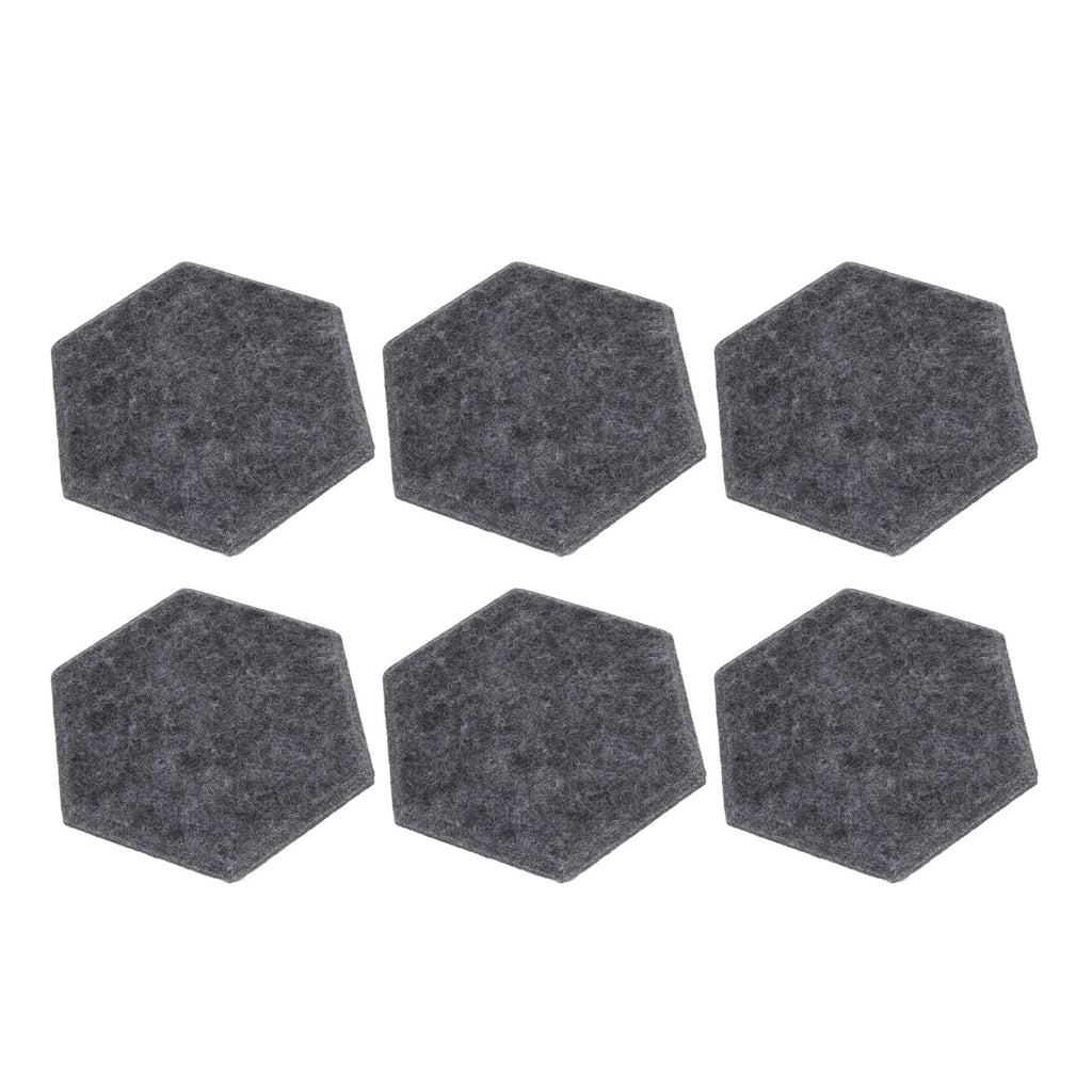 12PCS Hexagon Acoustic Panels High Density Sound Absorbing Panels Sound Proof Beveled Edge Wall Panels 14x12x7cm Dark Gray