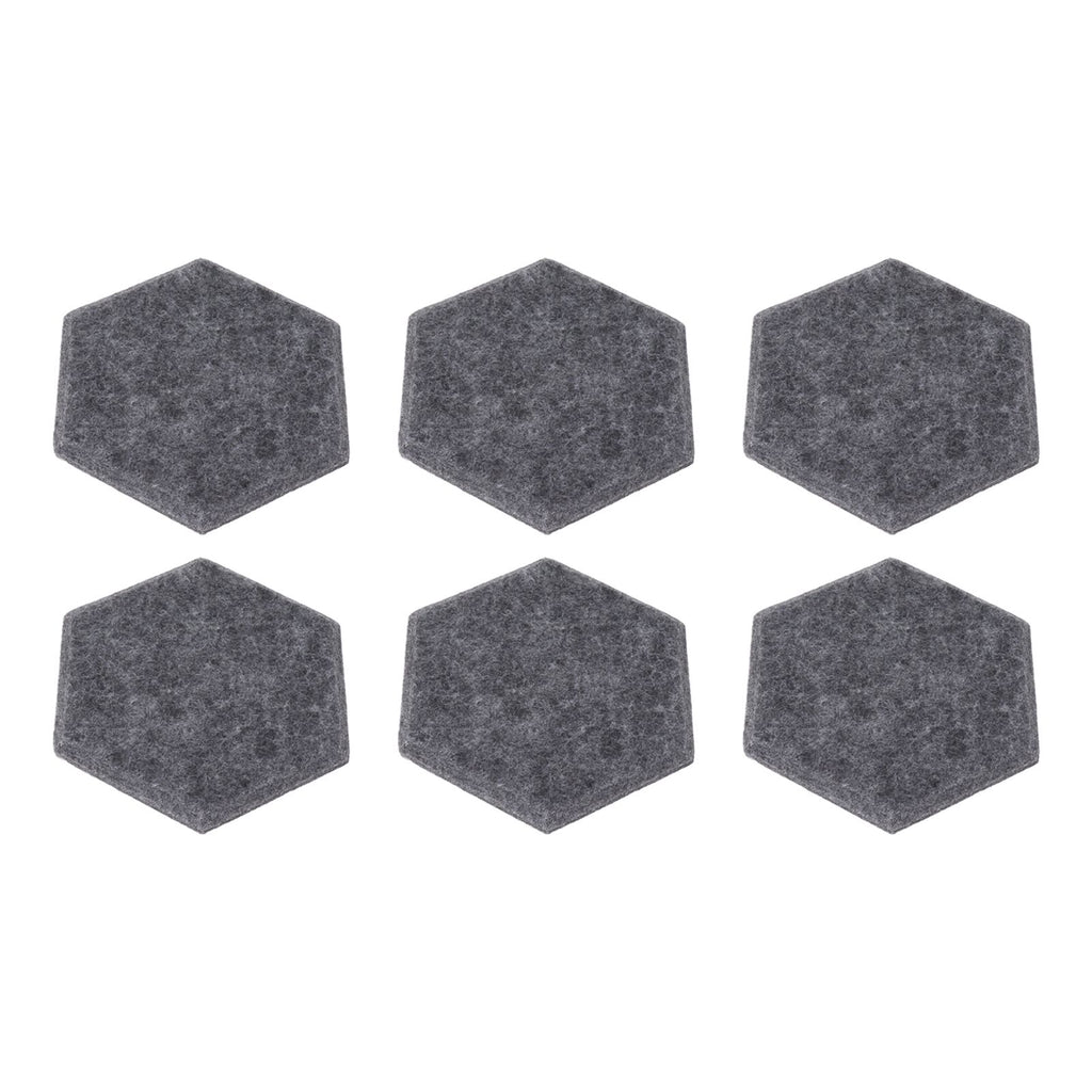 12PCS Hexagon Acoustic Panels High Density Sound Absorbing Panels Sound Proof Beveled Edge Wall Panels 14x12x7cm Dark Gray