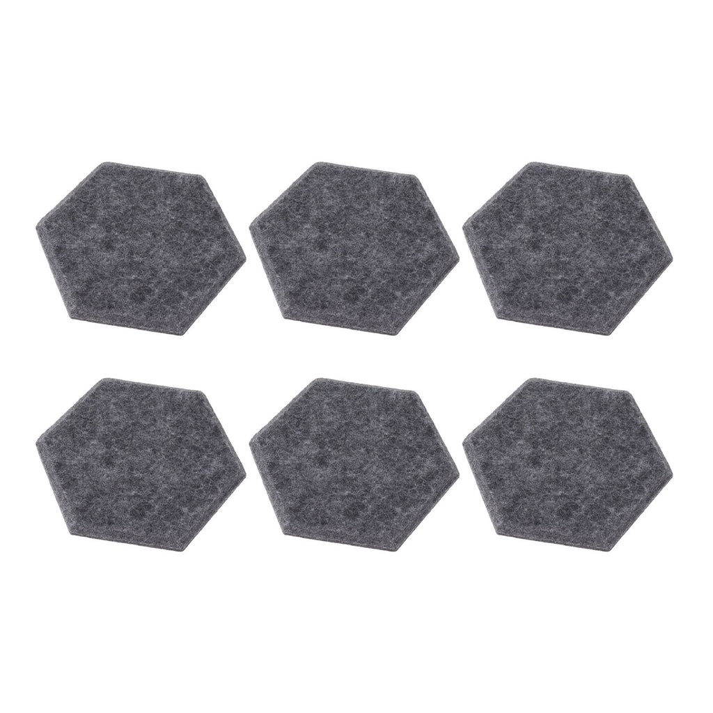 12PCS Hexagon Acoustic Panels High Density Sound Absorbing Panels Sound Proof Beveled Edge Wall Panels 14x12x7cm Dark Gray