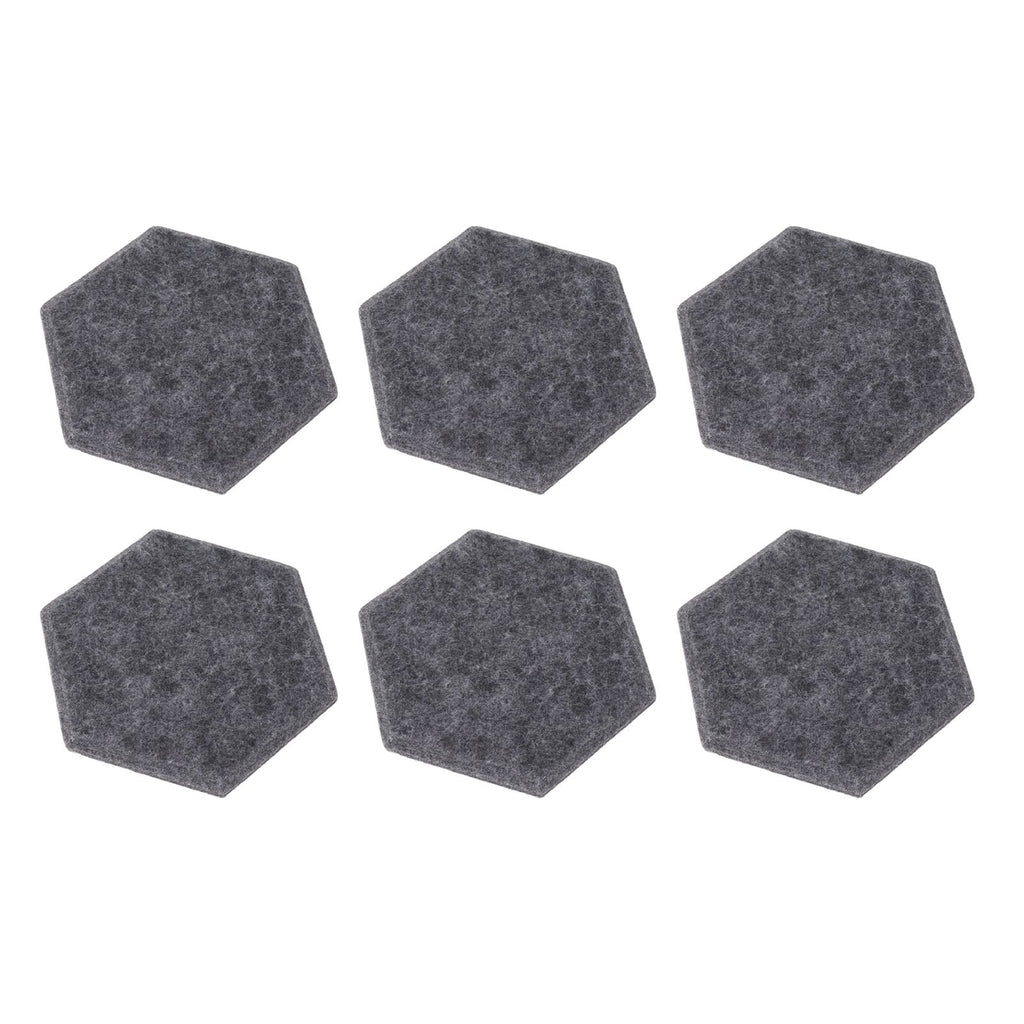 12PCS Hexagon Acoustic Panels High Density Sound Absorbing Panels Sound Proof Beveled Edge Wall Panels 14x12x7cm Dark Gray