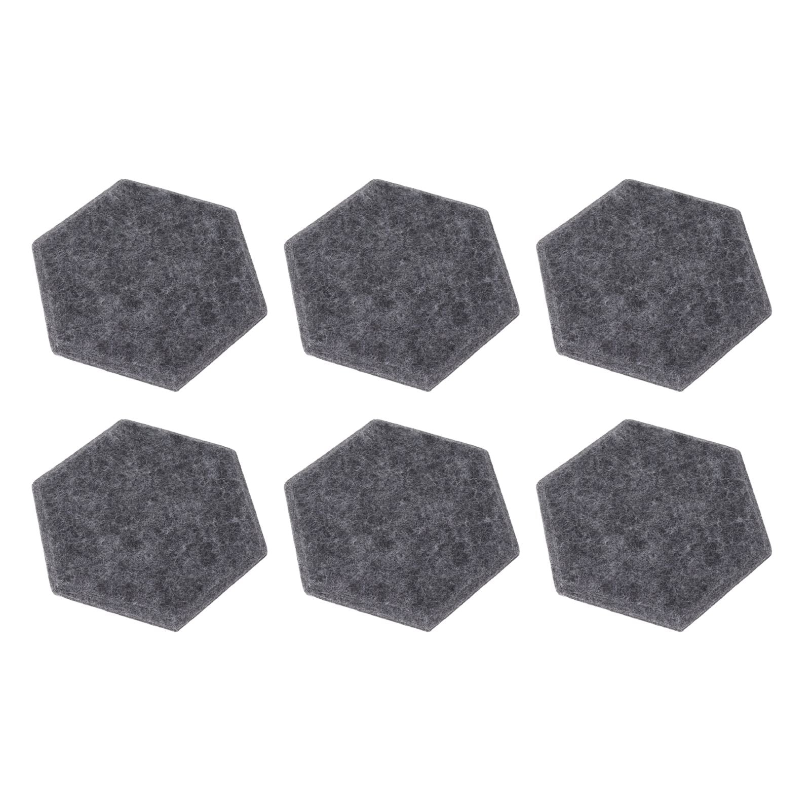 12PCS Hexagon Acoustic Panels High Density Sound Absorbing Panels Sound Proof Beveled Edge Wall Panels 14x12x7cm Dark Gray
