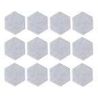 12PCS Hexagon Acoustic Panels High Density Sound Absorbing Panels Sound Proof Beveled Edge Wall Panels 14x12x7cm Silver Gray