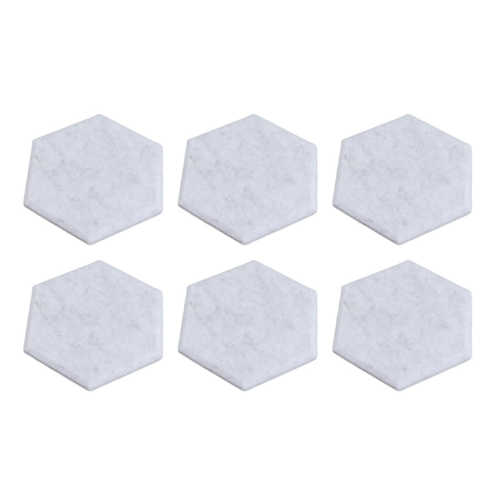 12PCS Hexagon Acoustic Panels High Density Sound Absorbing Panels Sound Proof Beveled Edge Wall Panels 14x12x7cm Silver Gray
