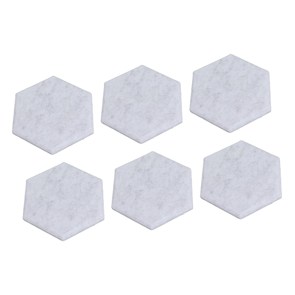 12PCS Hexagon Acoustic Panels High Density Sound Absorbing Panels Sound Proof Beveled Edge Wall Panels 14x12x7cm Silver Gray