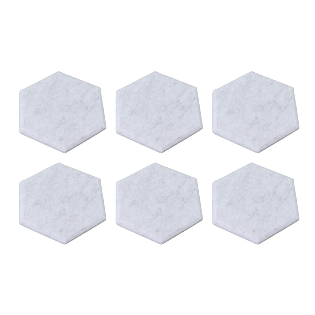 12PCS Hexagon Acoustic Panels High Density Sound Absorbing Panels Sound Proof Beveled Edge Wall Panels 14x12x7cm Silver Gray