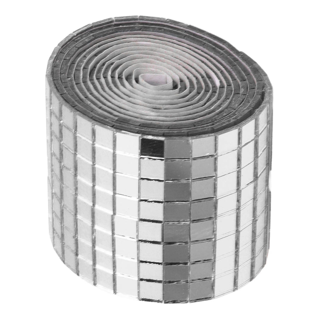 1600Pcs Self Adhesive Mirror Mosaic Sheet Adhesive Mosaic Square Glass Tile Sticker for Home Decorating Silver