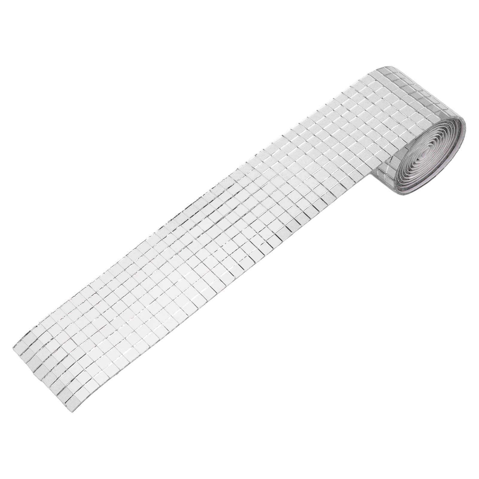 1600Pcs Self Adhesive Mirror Mosaic Sheet Adhesive Mosaic Square Glass Tile Sticker for Home Decorating Silver