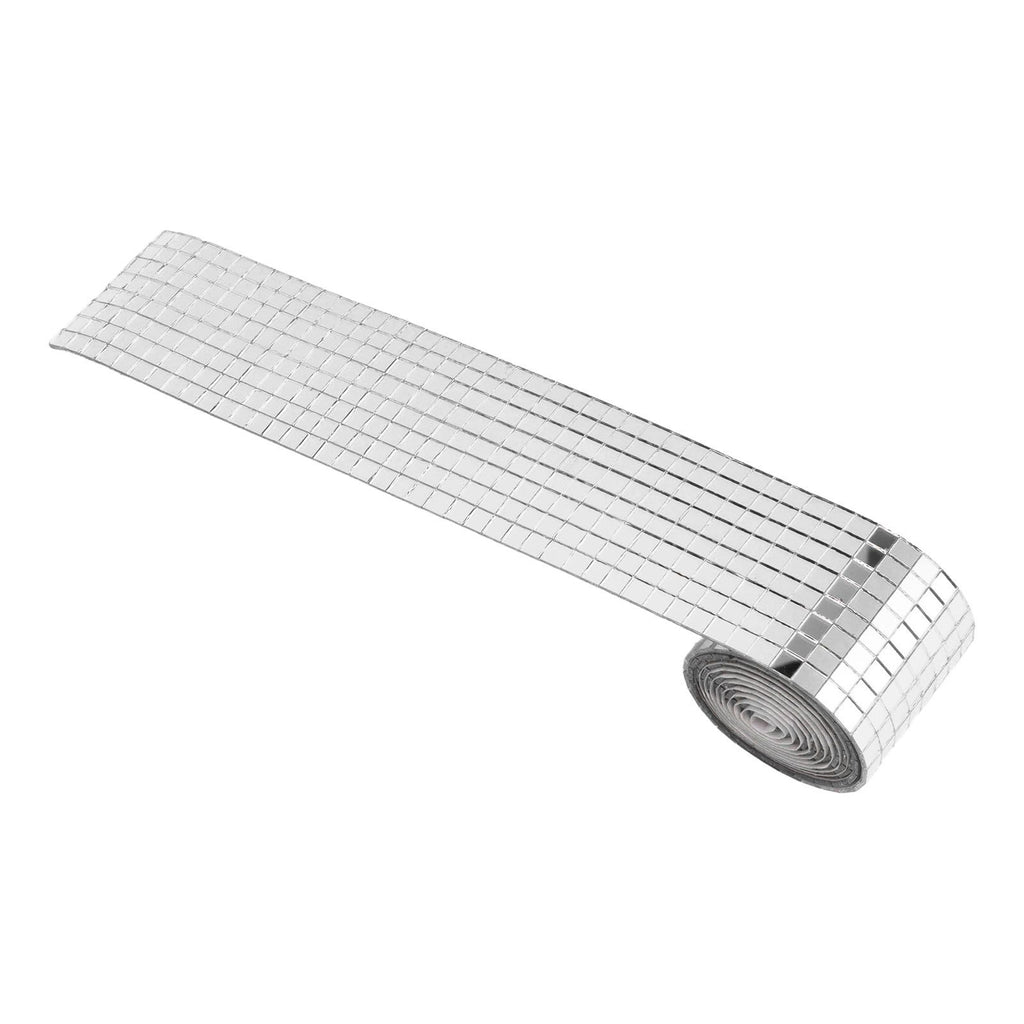 1600Pcs Self Adhesive Mirror Mosaic Sheet Adhesive Mosaic Square Glass Tile Sticker for Home Decorating Silver