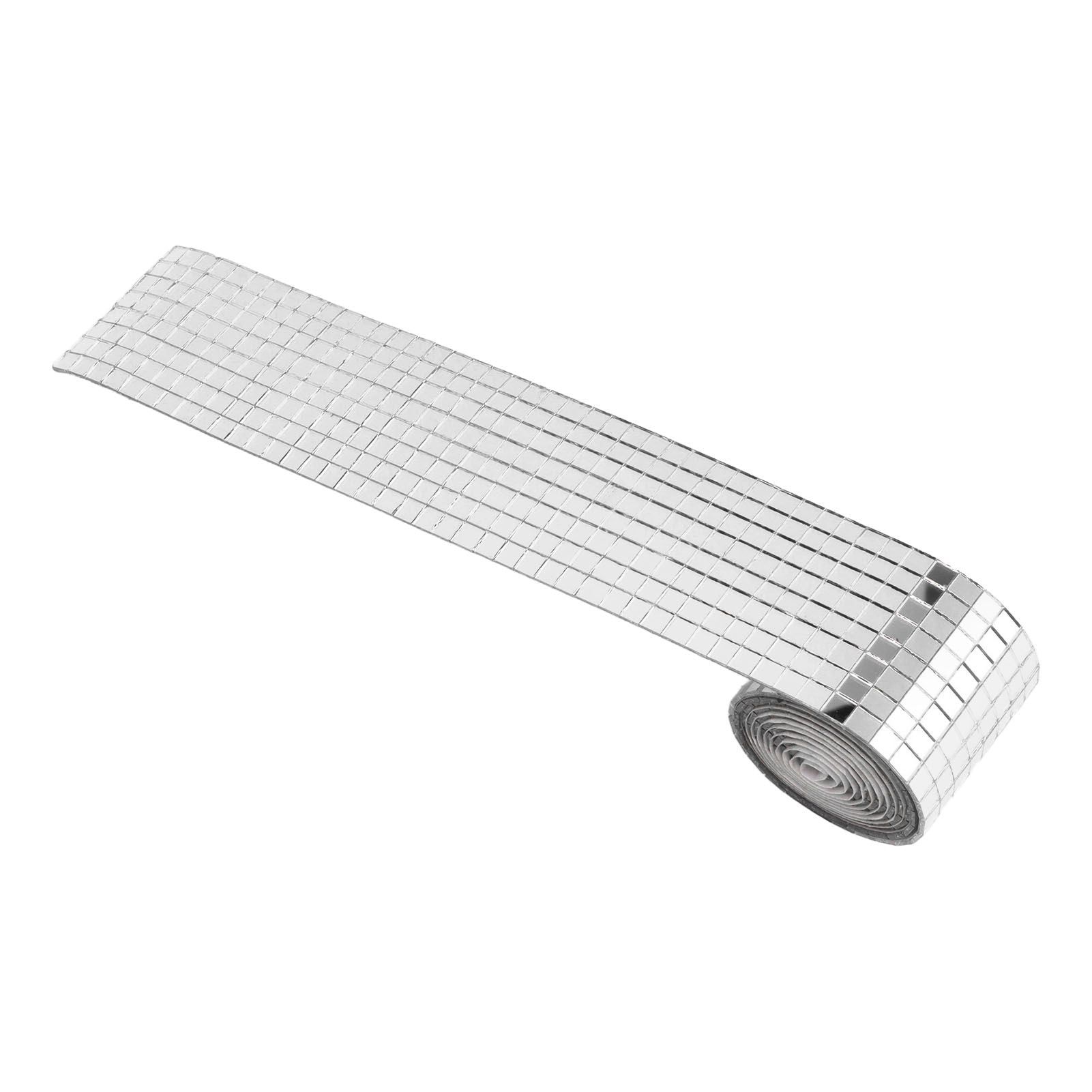 1600Pcs Self Adhesive Mirror Mosaic Sheet Adhesive Mosaic Square Glass Tile Sticker for Home Decorating Silver