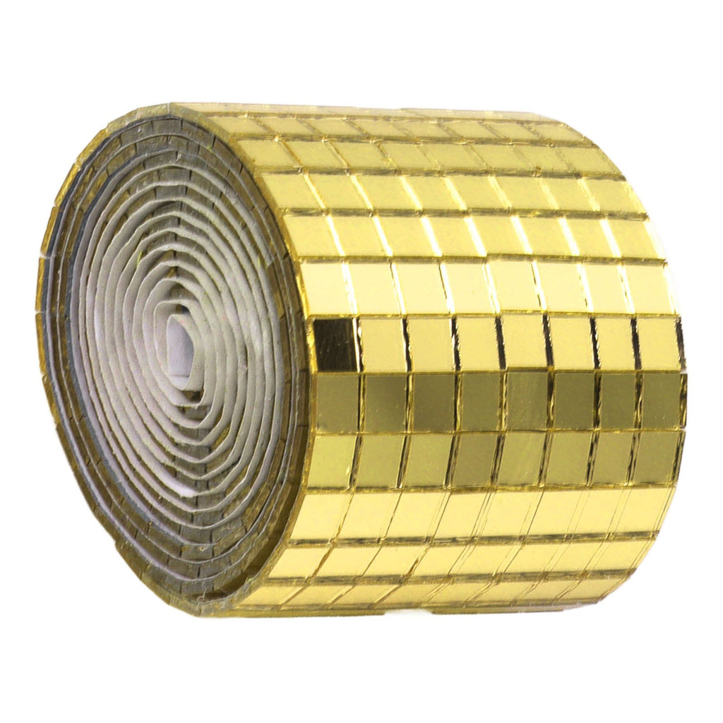 1600Pcs Self Adhesive Mirror Mosaic Sheet Adhesive Mosaic Square Glass Tile Sticker for Home Decorating Gold