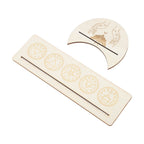 2 Pieces Wooden Tarot Card Stand Holder Stable Moon Shape and Rectangle Wooden Tarot Card Display Stand Base Type A