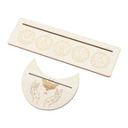 2 Pieces Wooden Tarot Card Stand Holder Stable Moon Shape and Rectangle Wooden Tarot Card Display Stand Base Type A