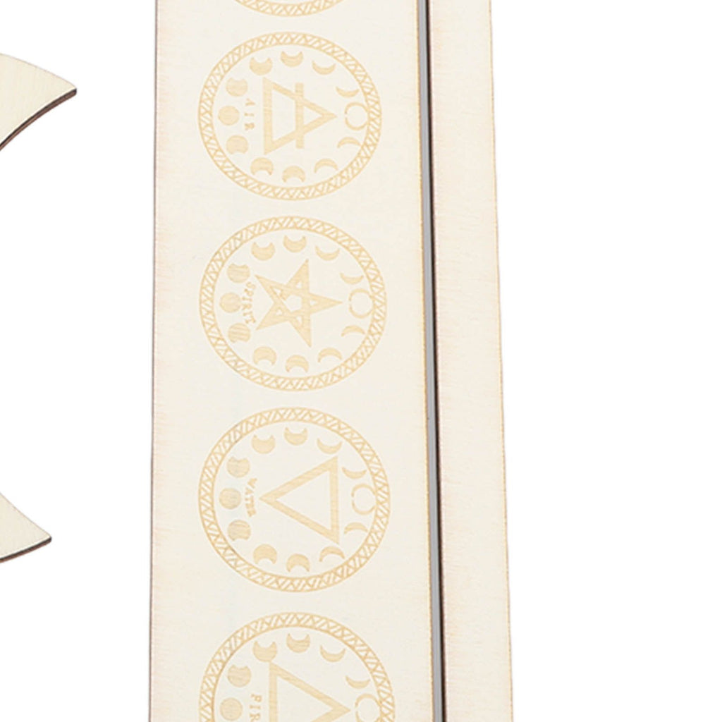 2 Pieces Wooden Tarot Card Stand Holder Stable Moon Shape and Rectangle Wooden Tarot Card Display Stand Base Type A
