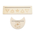 2 Pieces Wooden Tarot Card Stand Holder Stable Moon Shape and Rectangle Wooden Tarot Card Display Stand Base Type B