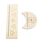 2 Pieces Wooden Tarot Card Stand Holder Stable Moon Shape and Rectangle Wooden Tarot Card Display Stand Base Type B