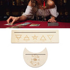 2 Pieces Wooden Tarot Card Stand Holder Stable Moon Shape and Rectangle Wooden Tarot Card Display Stand Base Type B
