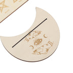 2 Pieces Wooden Tarot Card Stand Holder Stable Moon Shape and Rectangle Wooden Tarot Card Display Stand Base Type B