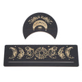 2 Pieces Wooden Tarot Card Stand Holder Moon Shape and Rectangle Wooden Tarot Card Display Stand Base Black Type A