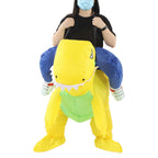 Yellow Dinosaur Inflatable Costume Half Body Model Weird Dinosaur Shape Inflatable Costume Middle Child 120‑140cm