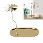 Rotating Candlestick Spinning Rotary Candle Holder Christmas Gift Oval Stainless Steel Tray