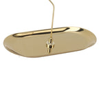 Rotating Candlestick Spinning Rotary Candle Holder Christmas Gift Oval Stainless Steel Tray