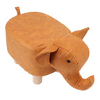 Animal Footstools Lovely Cartoon Innovative Elephant Upholstered Stool for Nursery Bedroom Playroom Living Room Decor Orange